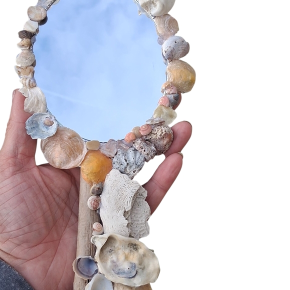 Shell-Embellished Hand Mirror - Picture 3 of 10